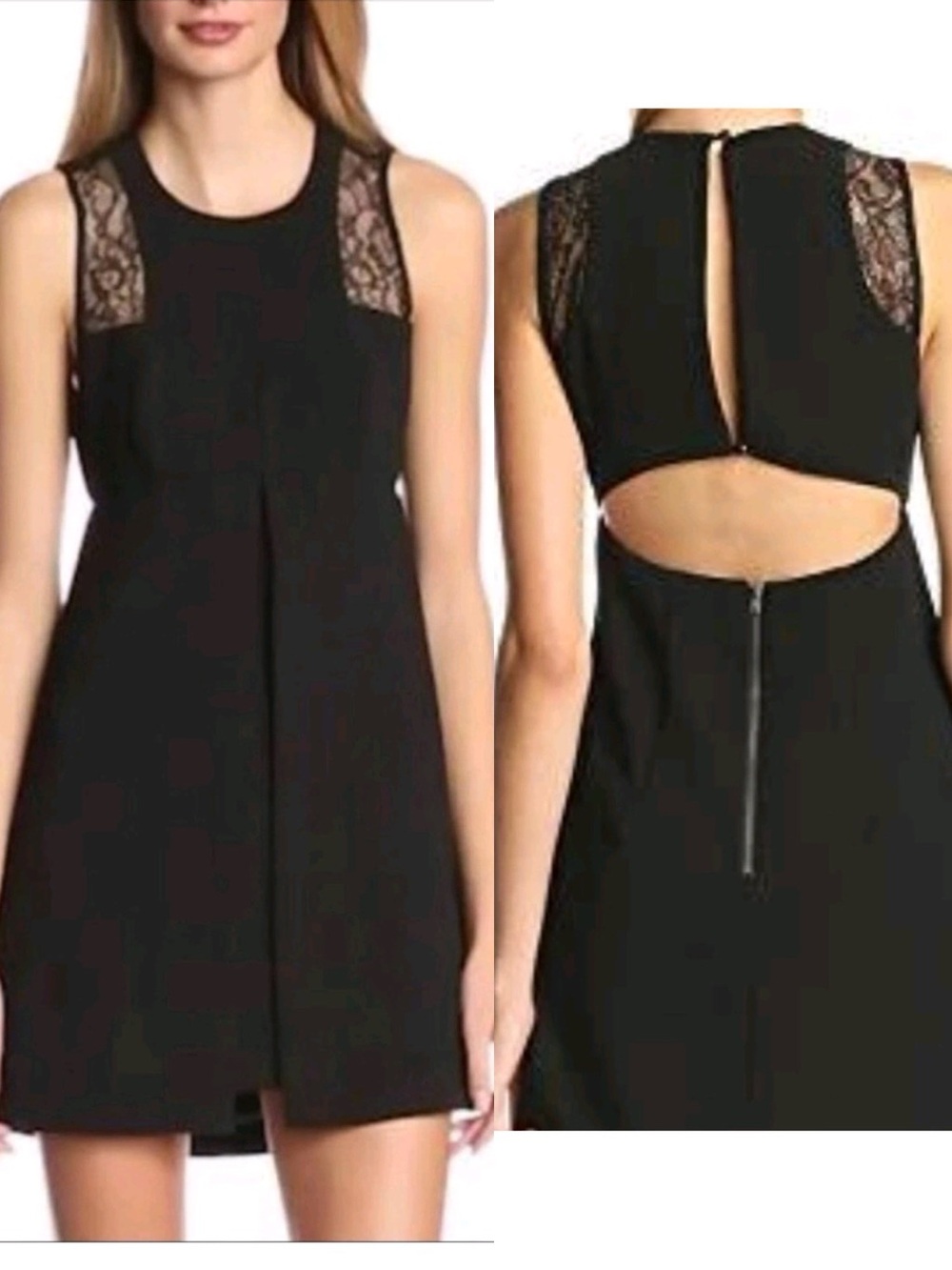 BCBGeneration Revolve Black Dress Racerback Lower Back Cut Out Size 8 NWOT